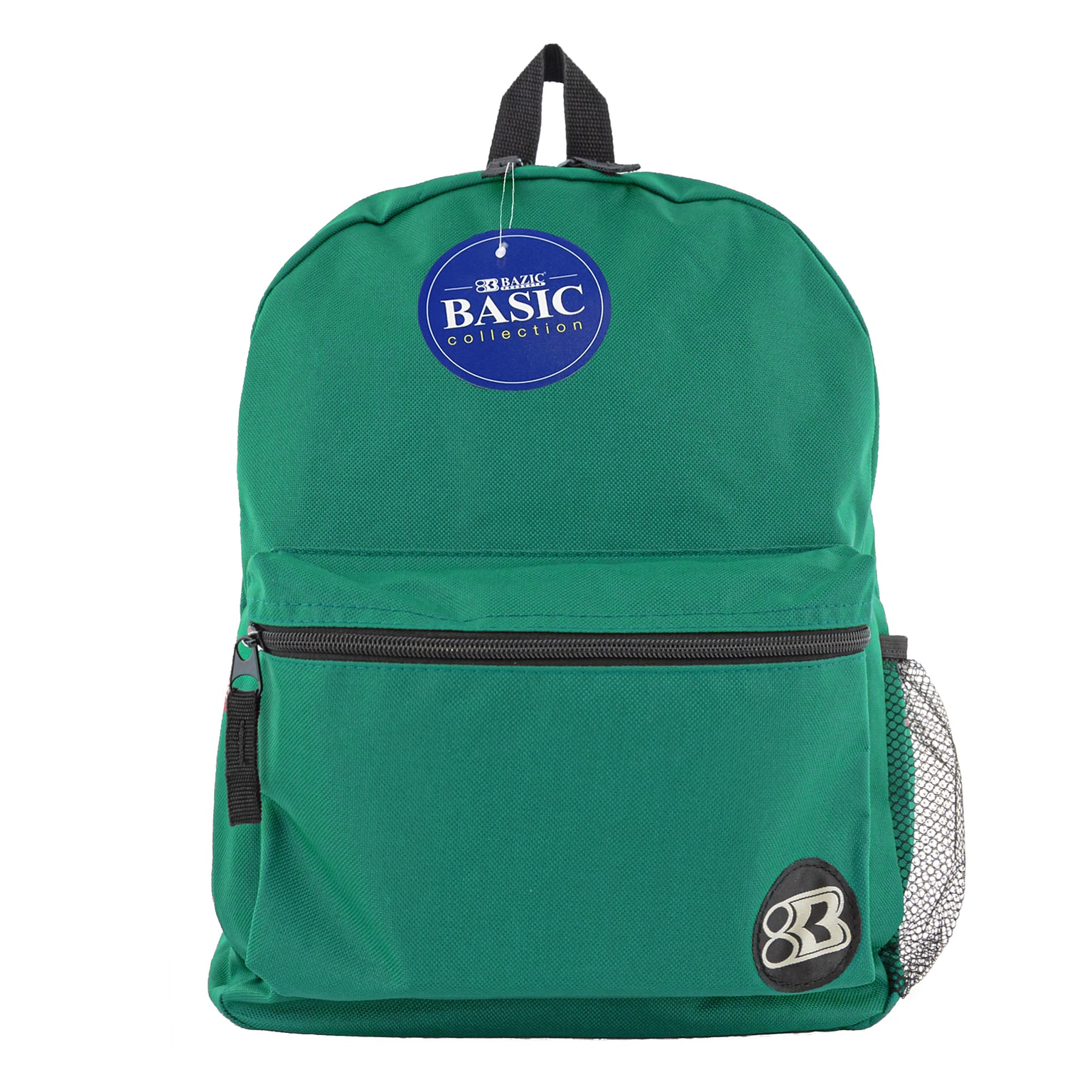 BAZIC Basic Collection Polyester School Backpack, Solid, Green (BAZ1033)