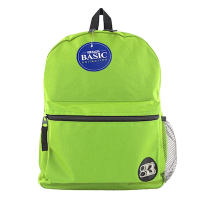 BAZIC Basic Collection Polyester School Backpack, Solid, Lime Green (BAZ1034)