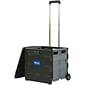 BAZIC 17.72"H x 17.24"W Assorted Materials Folding Cart on Wheels with Lid Cover, Gray/Black (BAZ2196)