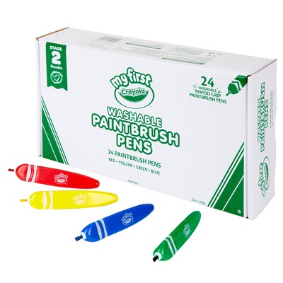 Crayola My First Crayola Classpack Tripod Grip Washable Paintbrush Pens, 24/Pack (BIN818124)