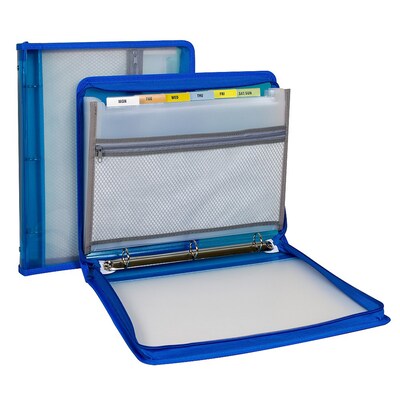 C-Line 1 3-Ring Zipper Binders, Blue (CLI48115)