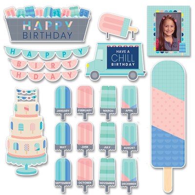 Creative Teaching Press Calm & Cool Happy Birthday Mini Bulletin Board, 21/Set (CTP8604)