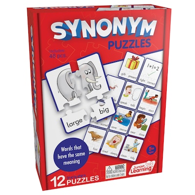 Junior Learning 48-Piece Synonym Puzzles for Ages 5+, Set of 12 Puzzles (JRL241)