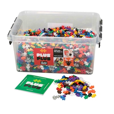 Plus-Plus Plastic Open Play School Set, Basic Colors, 3600 Pieces/Set (PLL03373)