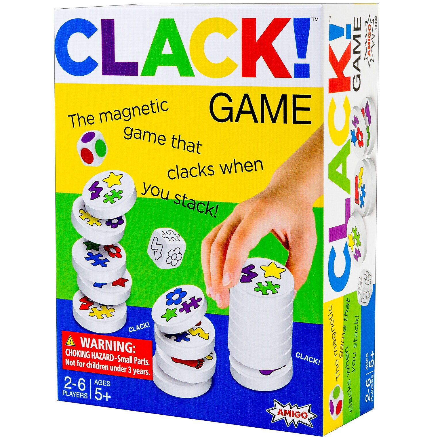 Amigo Games Clack! Magnetic Stacking Game with 36 Magnets, Ages 5+ (AMG18002)