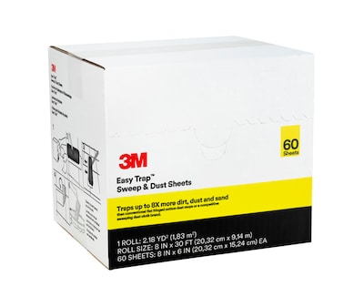 3M Easy Trap Duster Sweep & Dust Sheets, 8 x 6, 60 Sheets/Roll (59152W)