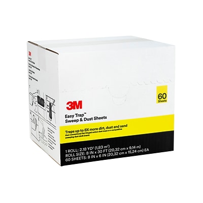 3M™ Easy Trap™ Duster Sweep & Dust Sheets, 8 x 6, 60 Sheets/Roll (59152W)