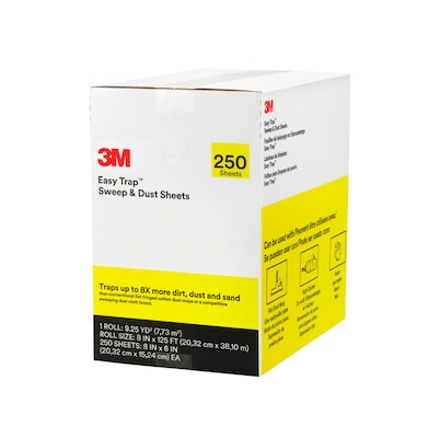 3M Easy Trap Duster Sweep & Dust Sheets, 8 x 6, 250 Sheets/Roll, 1 Roll/Case (55654W)