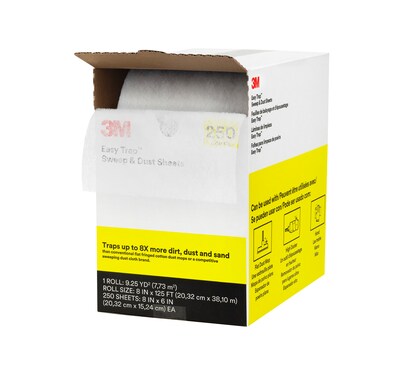 3M Easy Trap Cotton Dusting Cloths, 6 x 8, Gray, 2.95 lbs., 250 Sheets/Roll (55654W)
