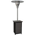 Hanover Outdoor 7-Ft. 41,000 BTU Square Wicker Propane Patio Heater in Brown/Stainless Steel