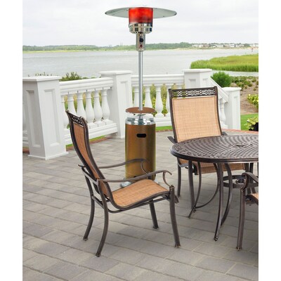 Hanover 7-Ft. 41,000 BTU Steel Umbrella Propane Patio Heater in Bronze/Stainless Steel