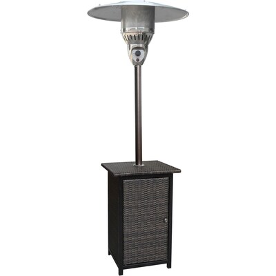 Hanover 7-Ft. 41,000 BTU Square Wicker Propane Patio Heater in Brown/Hammered Bronze