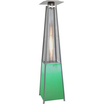 Hanover 7-Ft. 42,000 BTU Square Propane Patio Heater with Stainless Steel Frame and Multi-Color LED Lighted Base