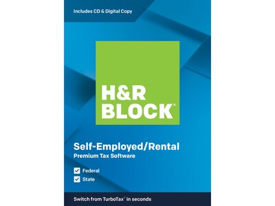 H&R Block Premium Tax Software 2019 for 1 User, Windows and Mac, CD/Download (1536600-19)