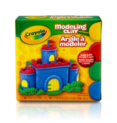 Crayola Modeling Clay Sticks, 4 oz., Assorted Colors, 4/Box (57-0300)
