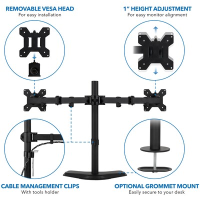 Mount-It! Dual Monitor Stand for 19"-32" Screens (MI-2781B)