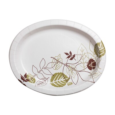 Dixie Ultra Heavyweight Oval Platter, 8 1/2W x 11L x 5 1/2Dia, Green/Burgundy, 500/Carton (SX11PL