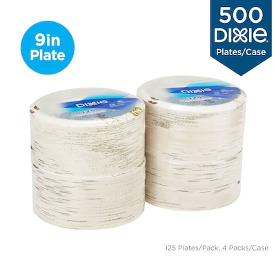 Dixie Pathways Medium-Weight Paper Plates, 8.5”, 500/Carton (UX9WS)