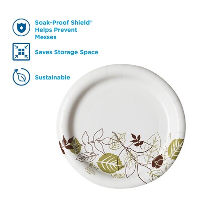 Dixie Pathways Medium-Weight Paper Plates, 6 7/8", 125/Pack (UX7WS)