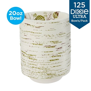 Dixie Pathways Heavyweight Paper Bowls, 20oz, White-green-burgundy, 125-Pack