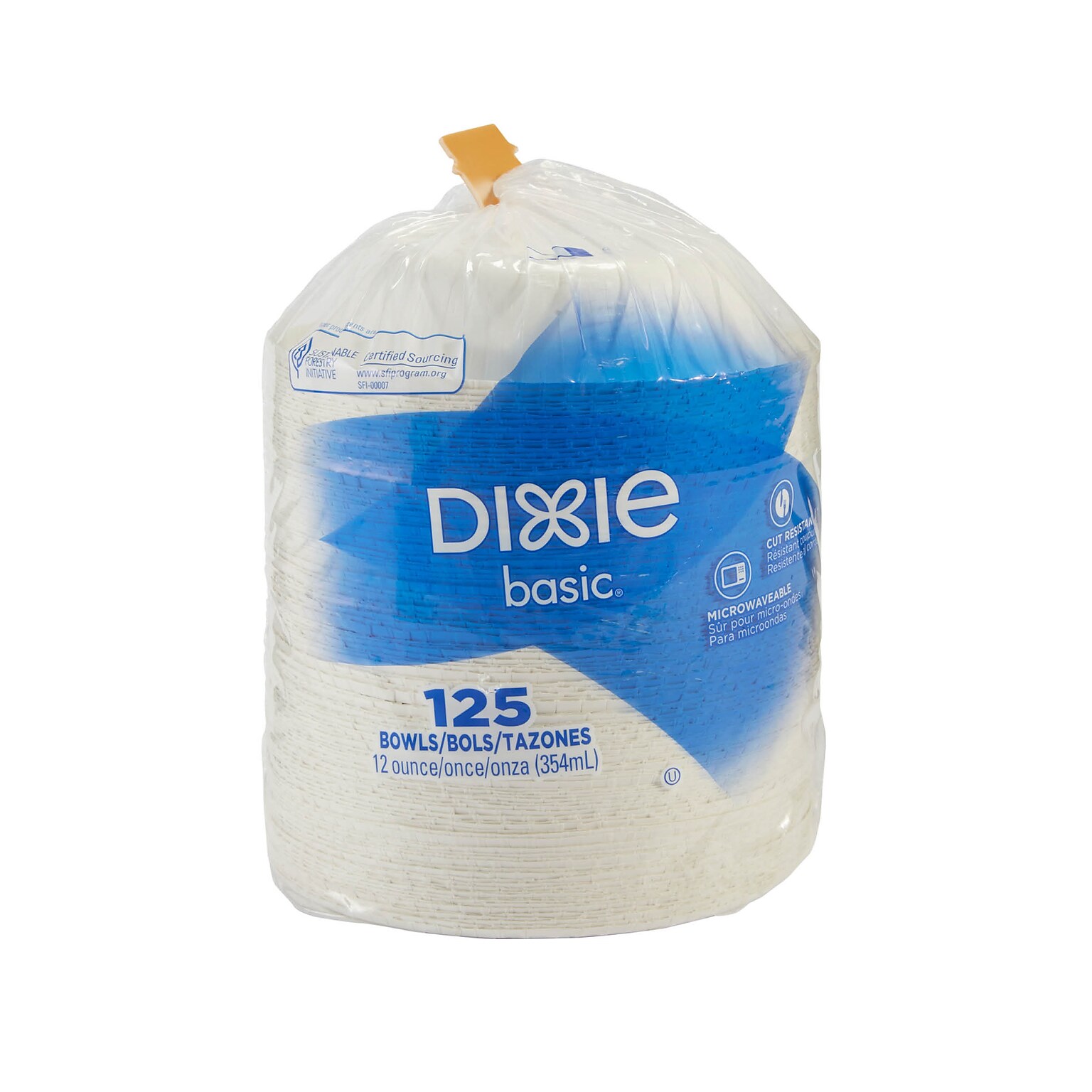 Dixie Light-Weight Paper Bowl by GP PRO, 12 oz., White, 125/Pack (DBB12W)
