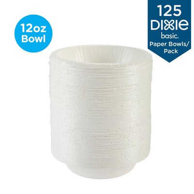 Dixie Light-Weight Paper Bowl by GP PRO, 12 oz., White, 125/Pack (DBB12W)