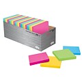 Post-it® Super Sticky Notes, 3 x 3, Assorted Brights, 70 Sheets/Pad, 24 Pads/Pack (654-24SS MT-CP)