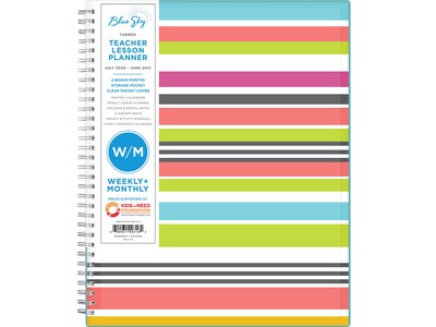 2020-2021 Blue Sky 8.5 x 11 Planner, Teacher Stripes (105628-A21)