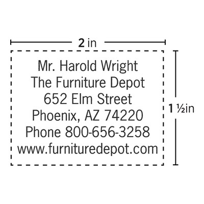 Custom Traditional Rubber Stamp RF89, 1.5 x 2