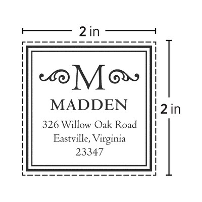 Custom Traditional Rubber Stamp RF107, 2 x 2