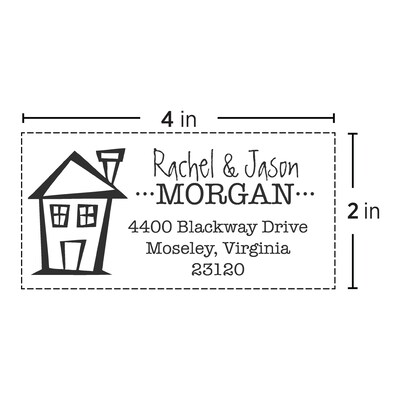 Custom Traditional Rubber Stamp RF111, 2 x 4