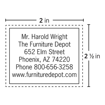 Custom Traditional Rubber Stamp RF135, 2.5 x 2