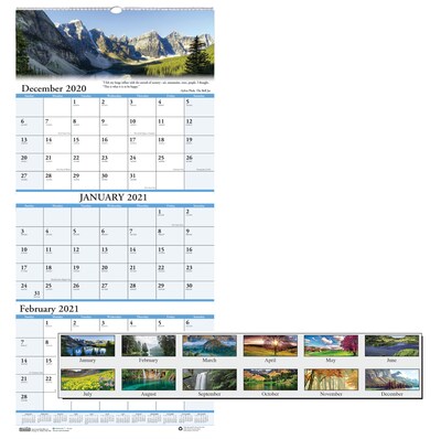 2021 House of Doolittle 26 x 12.25 Wall Calendar, Earthscapes Scenic, Multicolor (3638-21)
