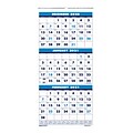2021 House of Doolittle 8 x 17 Three-Month Vertical Wall Calendar, Blue (HOD3646)
