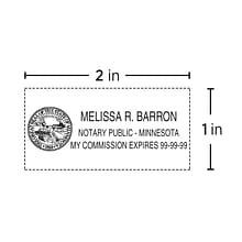 Custom Official KO Desk Embosser Notary Seal, 1 x 2