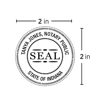 Custom Official K Pocket Embosser Notary Seal, 2 Diameter