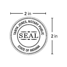 Custom Official K Pocket Embosser Notary Seal, 2 Diameter