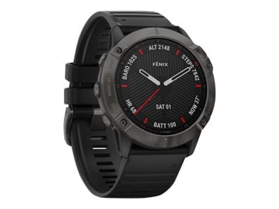 Garmin fenix 6X Sapphire Multisport GPS Watch, Carbon Gray DLC with Black Band (010-02157-10)