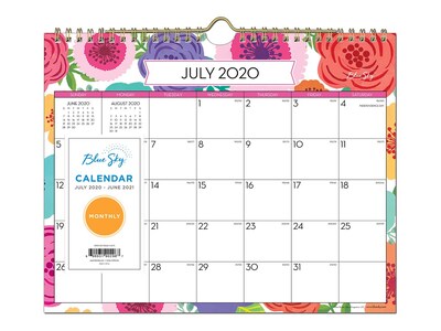 2020-2021 Blue Sky 8.74 x 11 Wall Calendar, Mahalo, Multicolor (100161-A21)