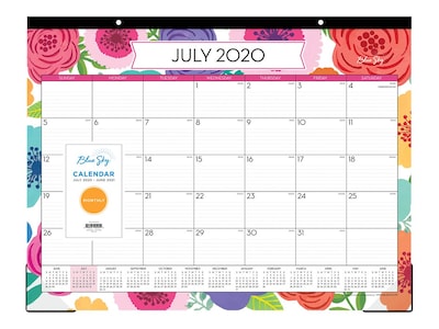 2020-2021 Blue Sky 17 x 22 Desk Pad Calendar, Mahalo, Multicolor (100157-A21)