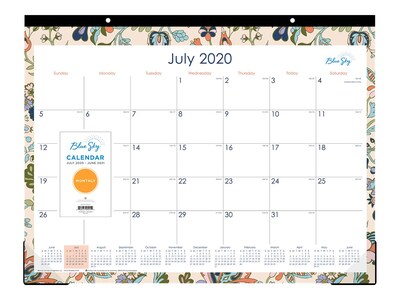 2020-2021 Blue Sky 17 x 22 Desk Pad Calendar, Fab Floral, Multicolor (118097-A21)