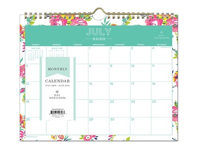 2020-2021 Day Designer 8.74 x 11 Wall Calendar, Peyton White, Multicolor (107936-A21)