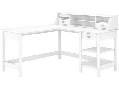 Bush Furniture Broadview 60 Computer Desk Bundle, Pure White (BD029WH)