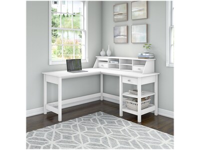 Bush Furniture Broadview 60 Computer Desk Bundle, Pure White (BD029WH)