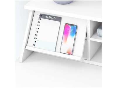 Bush Furniture Broadview 60" Computer Desk Bundle, Pure White (BD029WH)