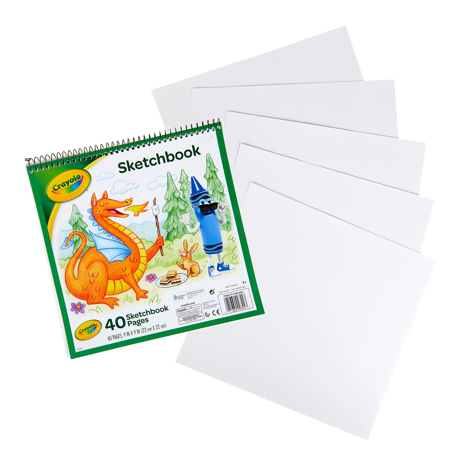 Crayola 9 x 9 Sketch Book, 40 Sheets/Book (99-3404)