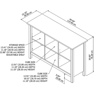 Bush Furniture Broadview 6 Cube Storage Bookcase, Pure White (BDB145WH-03)