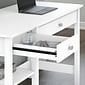 Bush Furniture Broadview 54"W Computer Desk with Shelves, Pure White (BDD154WH-03)