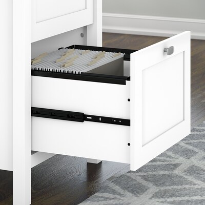 Bush Furniture Broadview 2-Drawer Mobile Vertical File Cabinet, Letter/Legal Size, Pure White (BDF124WH-03)