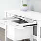 Bush Furniture Broadview 54"W Computer Desk with Drawers and Desktop Organizer, Pure White (BD005WH)